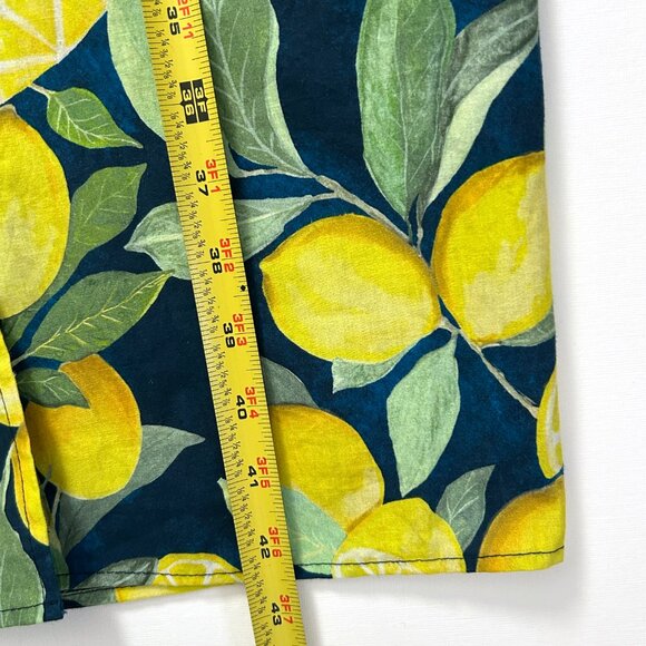 Hope & Ivy Lemon Print Puff Sleeve Midi Dress Mediterranean Cottagecore Size 14 - Picture 7 of 12